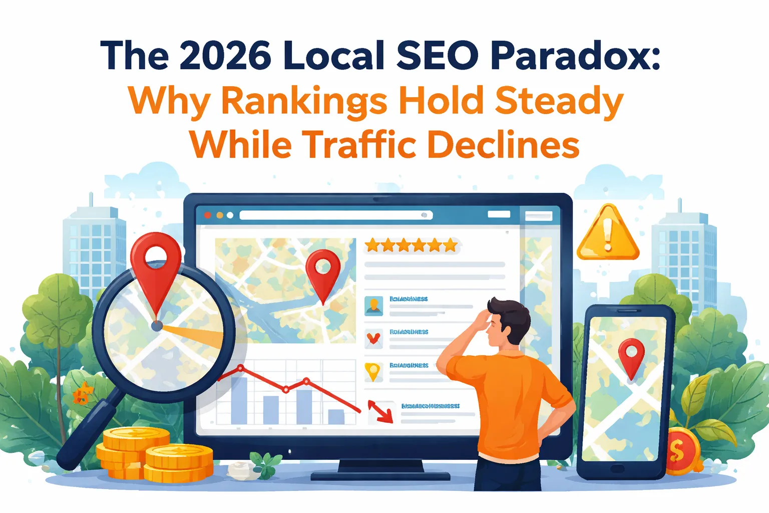 The 2026 Local SEO Paradox: Why Rankings Hold Steady While Traffic Declines