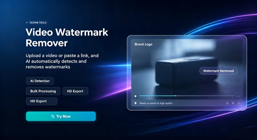 A built‑in video watermark removal tool demonstration