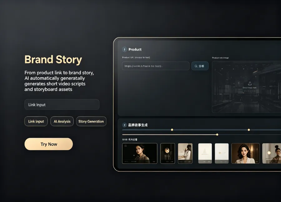 Illustration of AI‑generated brand story workflow