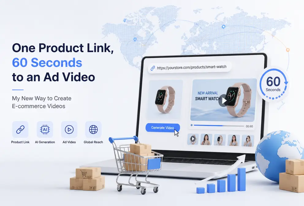 One product link, 60‑second ad video generation: My new e‑commerce video method