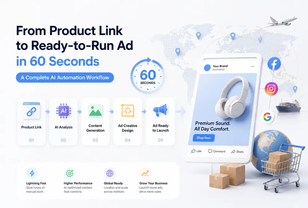 From Product Link to Deployable Ad in 60 Seconds: A Complete AI Automated Workflow