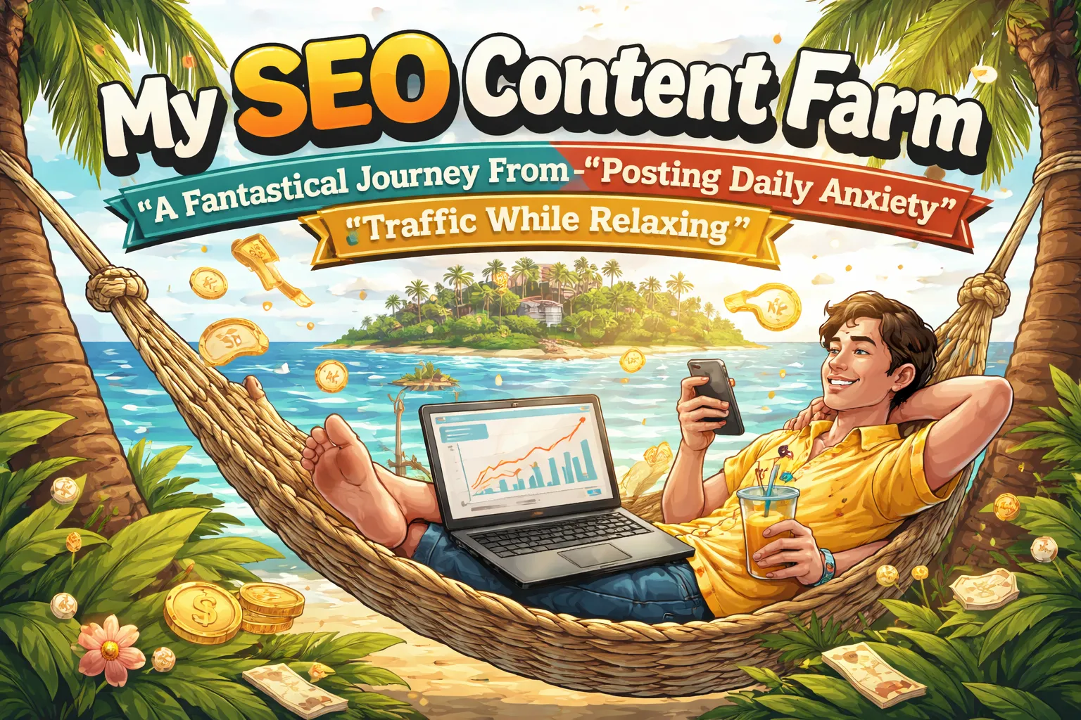 My SEO Content Farm: From “Daily Update Anxiety” to “Lying Down While Collecting Traffic” – A Fantastical Drift