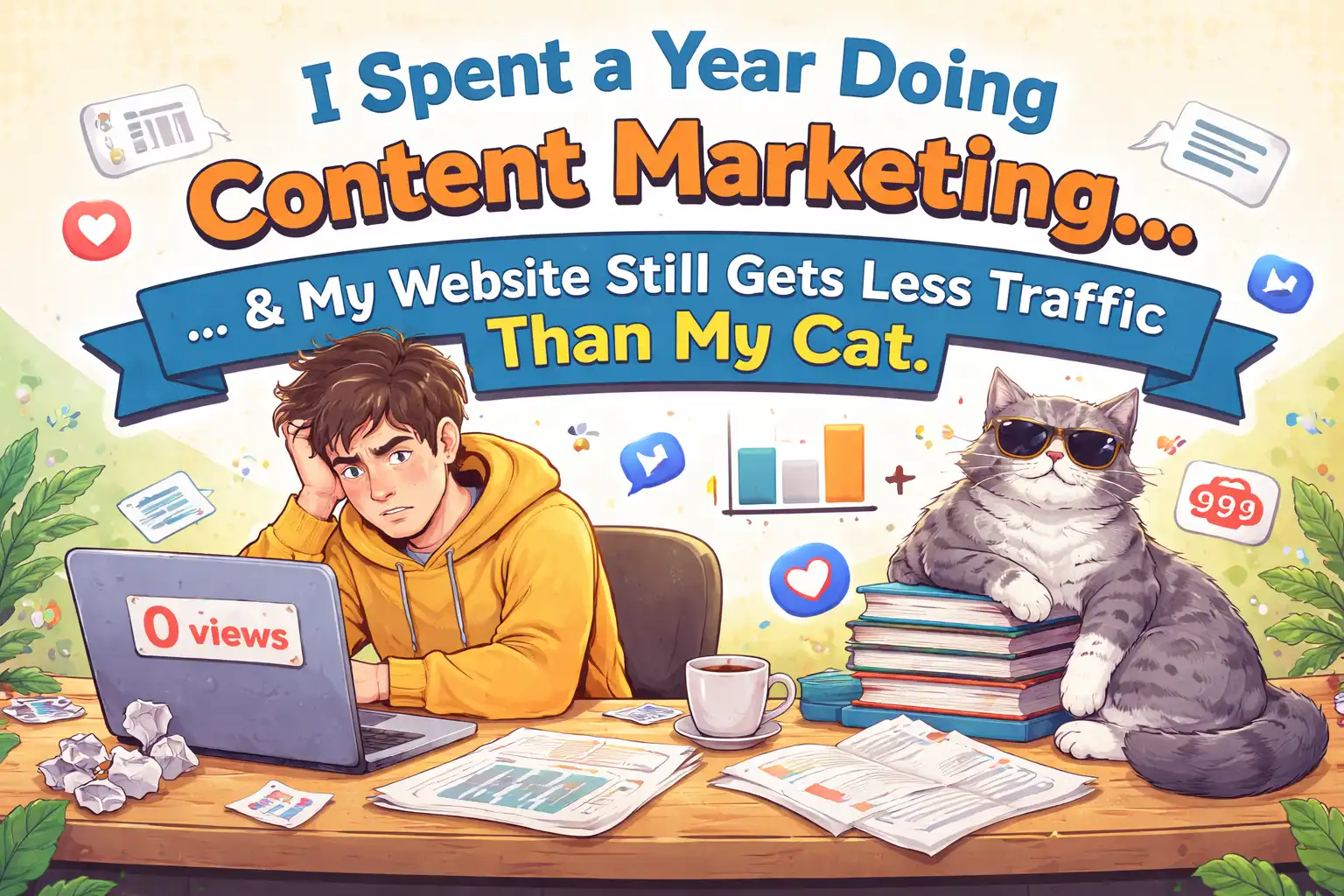 I Spent a Year on Content Marketing, Only to Find My Site Has Less Traffic Than My Cat