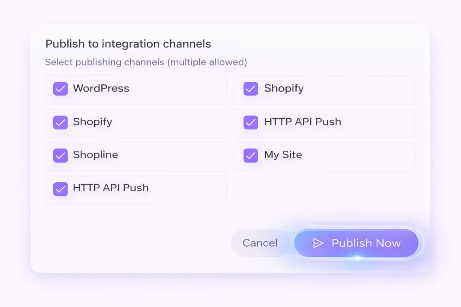 AI content one‑click multi‑platform publishing interface