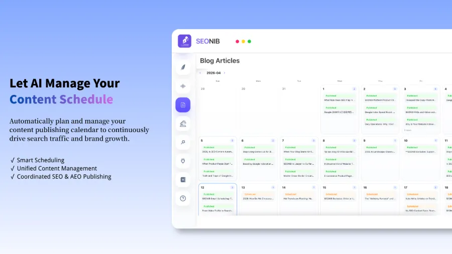 Marketing calendar interface