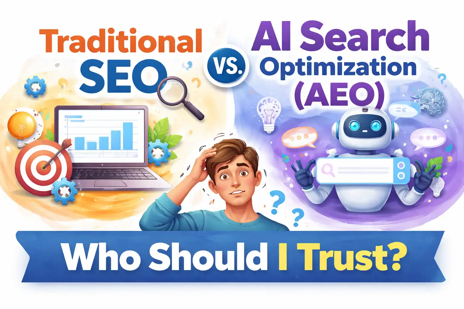 传统SEO和AI搜索优化（AEO），我到底该信谁？