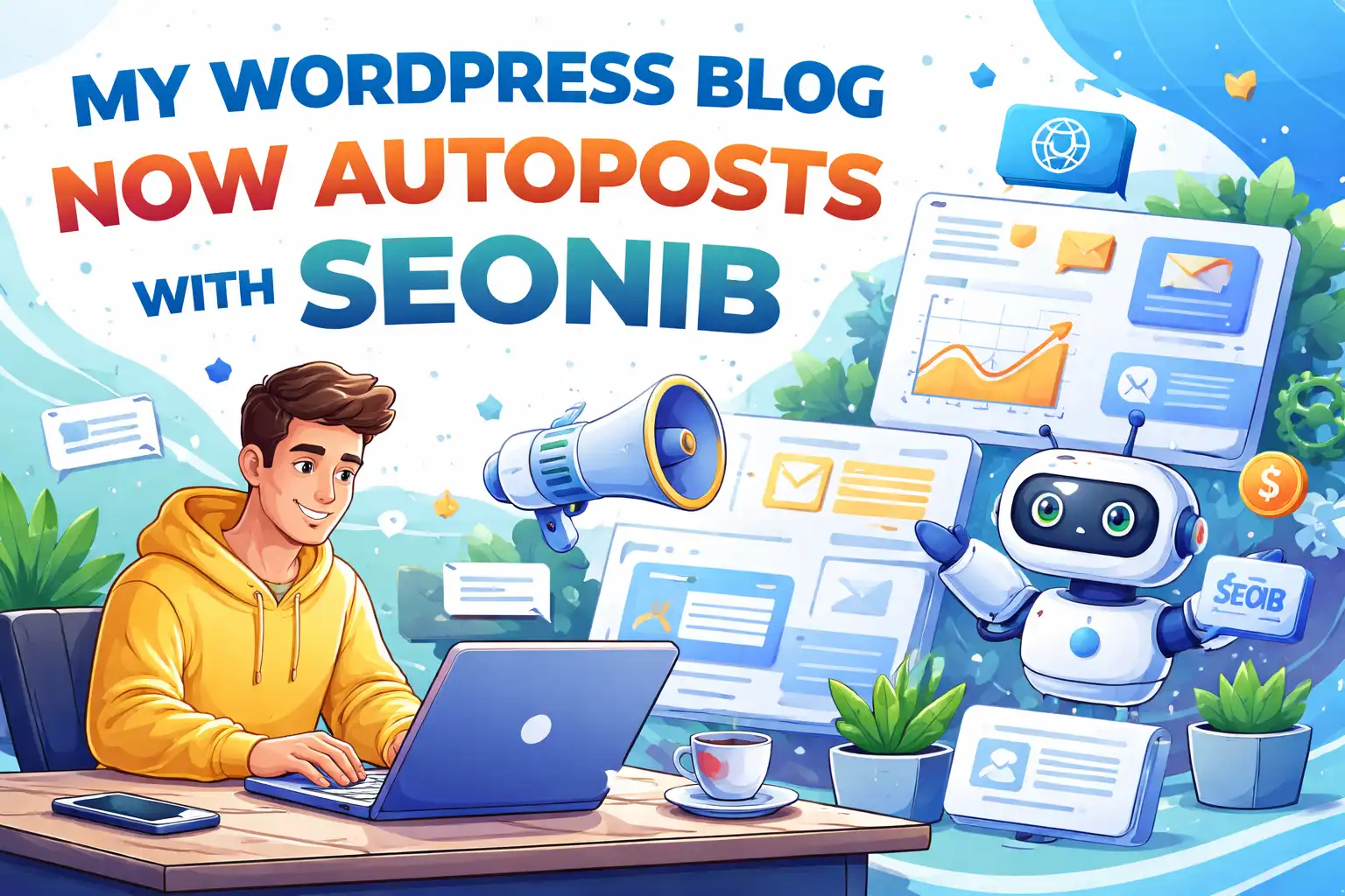 我的WordPress博客现在用SEONIB自动发内容，省掉了手动发布这一步