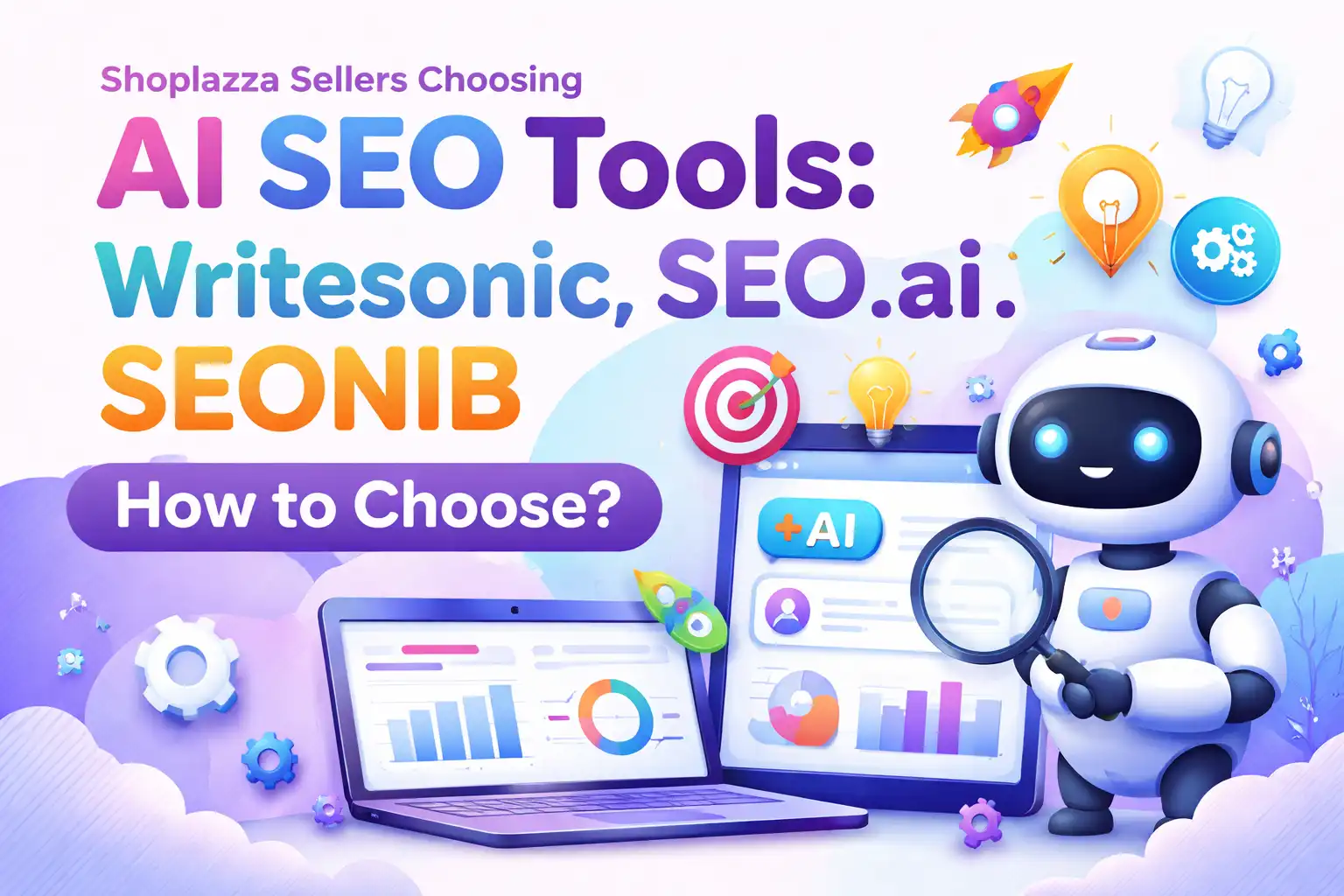 Shoplazza 卖家选 AI SEO 工具：Writesonic、SEO.ai、SEONIB 到底怎么选？