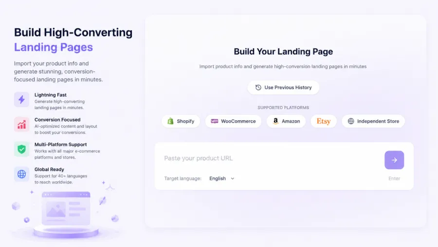 Automated Landing Page Generation Interface