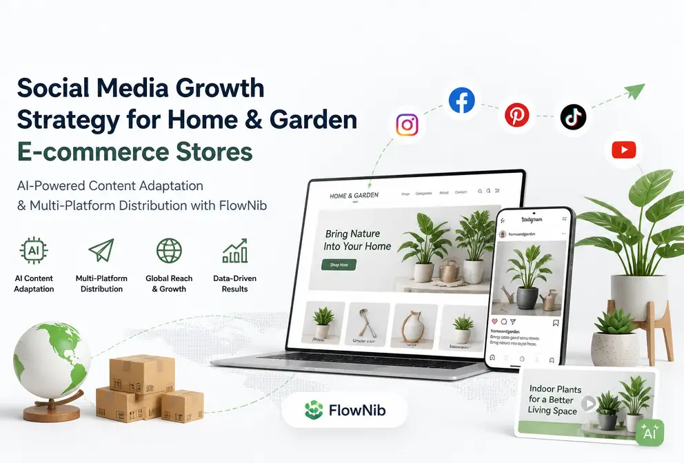 Social Media Growth Strategy for Home & Garden Independent Sites: Using FlowNib for AI Content Adaptation and Cross-Platform Distribution