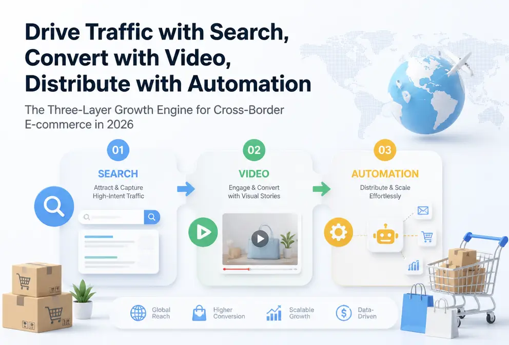 “Driving traffic with search, converting with video, distributing with automation”: 2026 Three‑Tier Closed‑Loop Strategy for Content Growth in Cross‑Border E‑Commerce