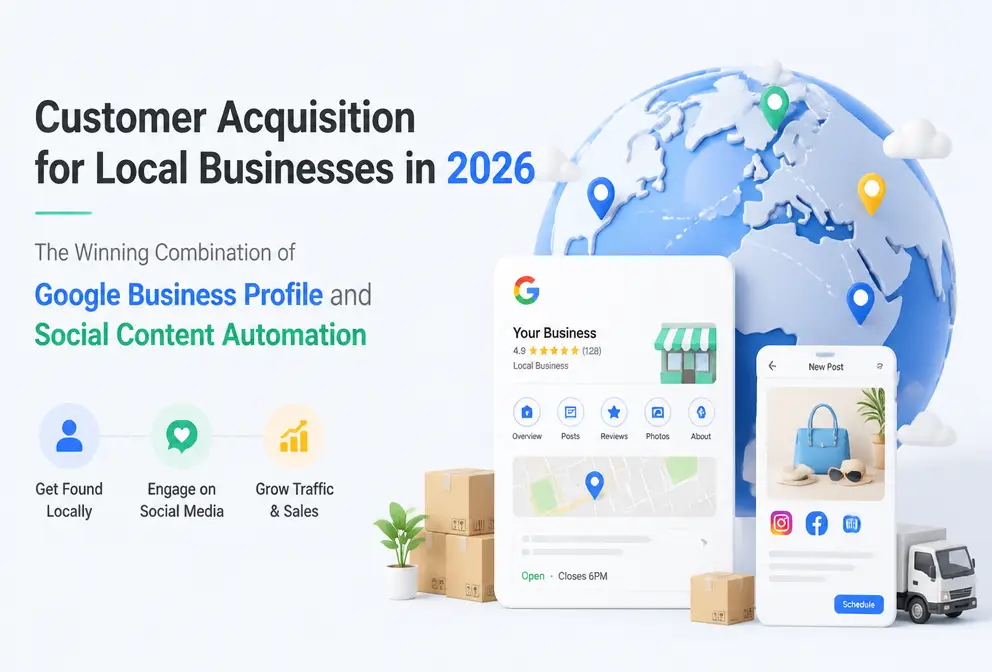 Местные бизнесы 2026: привлечение клиентов с помощью комбинации Google Business Profile и автоматизации контента в соцсетях