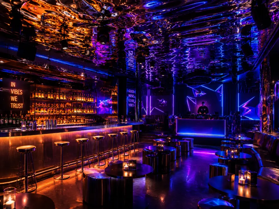 Future nightclub neon atmosphere