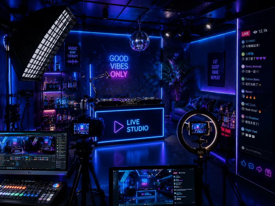 Live streaming and party atmosphere