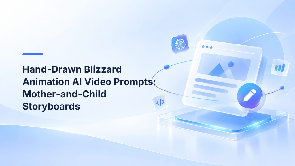 Hand-Drawn Blizzard Animation AI Video Prompts: Mother-and-Child Storyboards