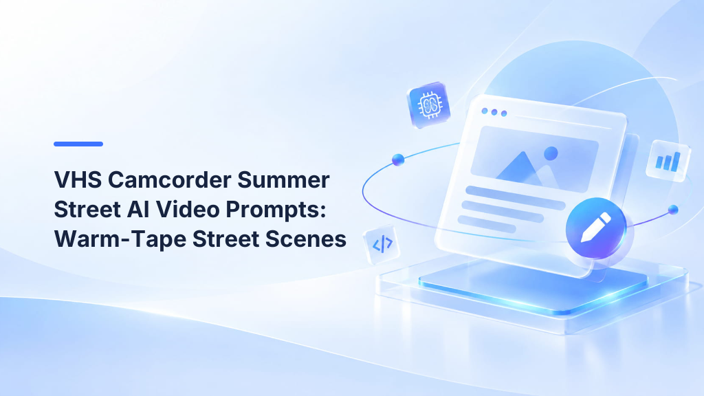 VHS Camcorder Summer Street AI Video Prompts: Warm-Tape Street Scenes