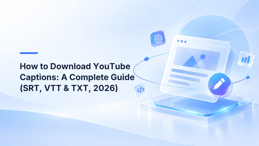 How to Download YouTube Captions: A Complete Guide (SRT, VTT & TXT, 2026)