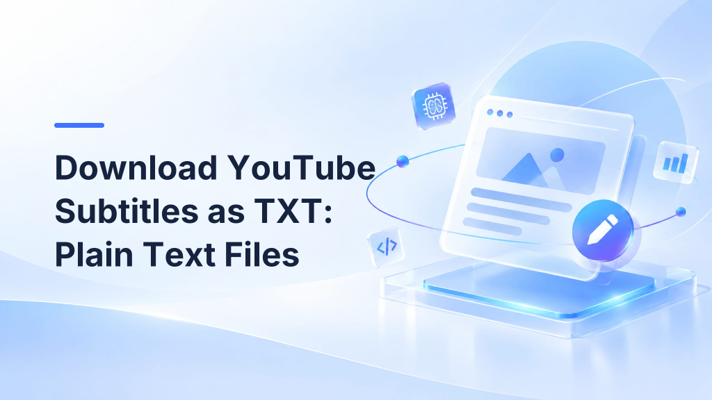 Download YouTube Subtitles as TXT: Plain Text Files