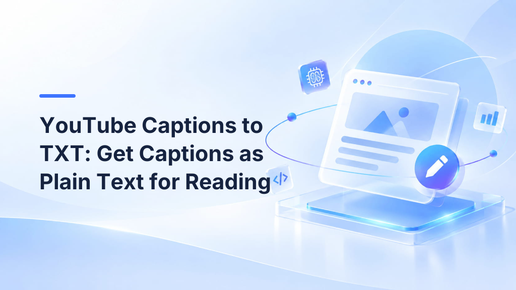 YouTube Captions to TXT: Get Captions as Plain Text for Reading