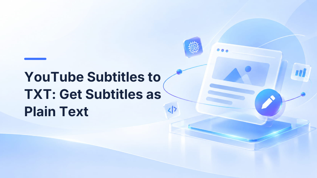 YouTube Subtitles to TXT: Get Subtitles as Plain Text