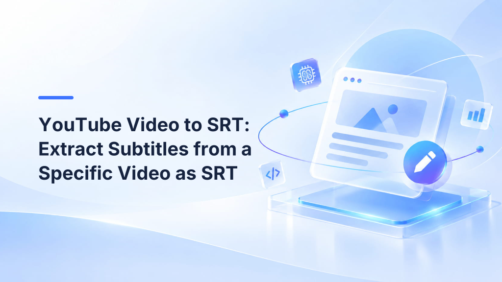 YouTube Video to SRT: Extract Subtitles from a Specific Video as SRT
